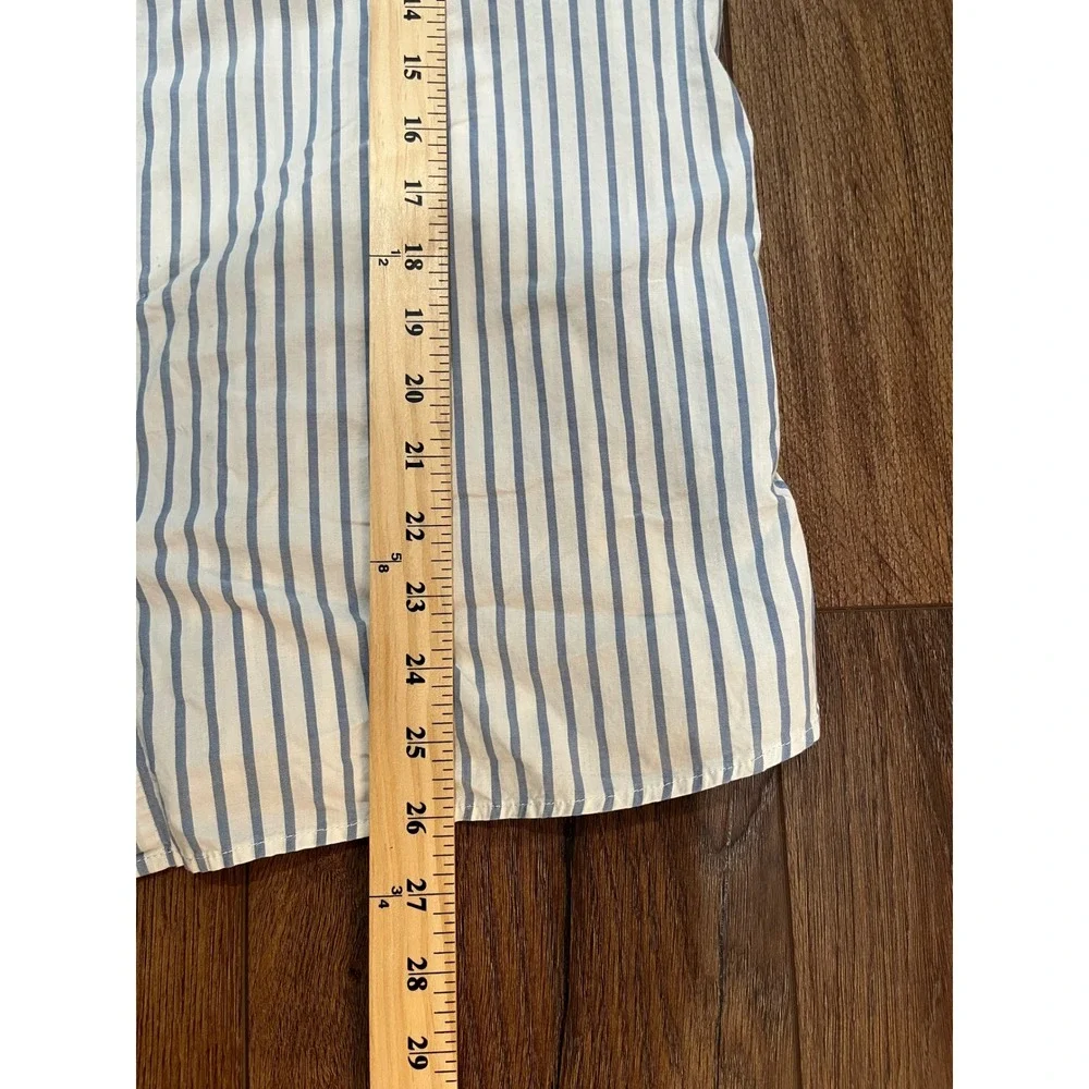 Levis Womens Blue White Striped Sleeveless Button Down Shirt Large